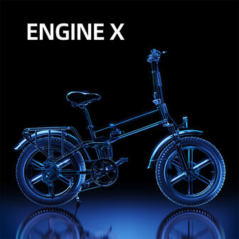 Engwe Engine X - Elektrische fatbike- 40-50 km actieradius-  Opvouwbaar- Achterrek - Wit