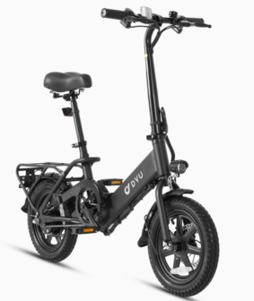 DYU C3  Elektrische fiets 14 inch - deels opvouwbaar- zwart - 2024 model