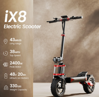 iScooter iX8 Elektrische Scooter 48V 20Ah 2400W  12 inch Elektrische step max 150 kg