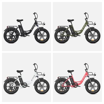 Engwe L20 - 20 INCH - Elektrische fatbike- Lage instap- 4 kleuren -- Achter en voorrek - Multifunctioneel 