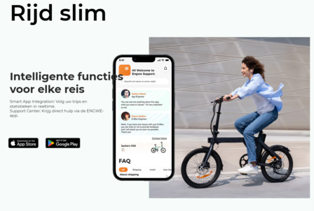 ENGWE P20 - Carbon ketting -  smart app- elektrische vouwfiets - koppelsensor- 4 kleuren