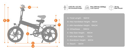 ENGWE P1 - elektrische vouwfiets met achterdrager- 13AH- 3 kleuren