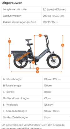 ENGWE LE20 Elektrisch bakfiets, 250W motor, grijs of blauw