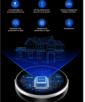 LIECTROUX – C30B Automatische Robotstofzuiger & Dweil – Kaartnavigatie – Met Geheugen – Spraakbediening – 6000pA Sterke Zuigkracht – V-vormige Hoofdborstel – Desinfecterend – Superslim – Niet Gehorig – Werkt met Alexa & Google Home