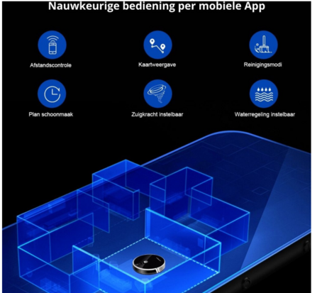 LIECTROUX – C30B Automatische Robotstofzuiger & Dweil – Kaartnavigatie – Met Geheugen – Spraakbediening – 6000pA Sterke Zuigkracht – V-vormige Hoofdborstel – Desinfecterend – Superslim – Niet Gehorig – Werkt met Alexa & Google Home