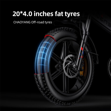 Engwe Engine X - Elektrische fatbike- 40-50 km actieradius-  Opvouwbaar- Achterrek - Wit