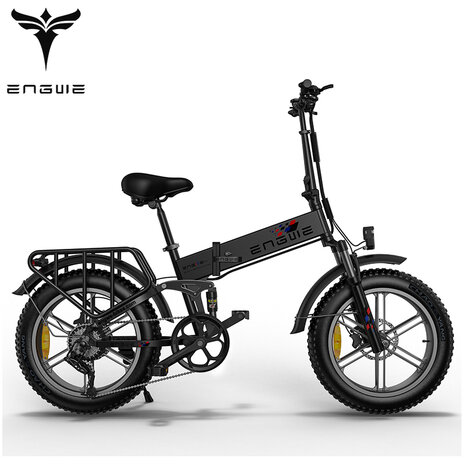 Engwe Engine X - Elektrische fatbike- gashendel uit te zetten- 40-50 km actieradius-  Opvouwbaar- Achterrek - Zwart