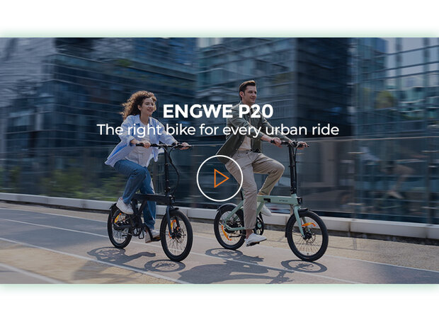 ENGWE P20 - Carbon ketting -  smart app- elektrische vouwfiets - koppelsensor- 4 kleuren