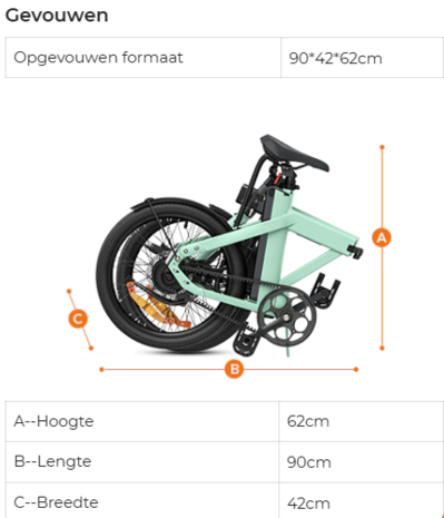 ENGWE P20 - Carbon ketting -  smart app- elektrische vouwfiets - koppelsensor- 4 kleuren