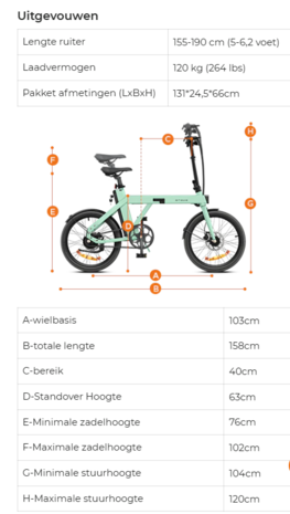 ENGWE P20 - Carbon ketting -  smart app- elektrische vouwfiets - koppelsensor- 4 kleuren